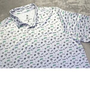 Style Driver Men's XL Golf Polo Shirt Myrtle Beach World Amateur Print White